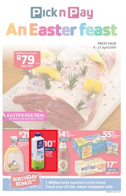 Pick N Pay WC : Easter (8 Apr - 21 April 2014), page 1