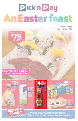 Pick N Pay Inland : Easter (8 Apr - 21 Apr 2014), page 1