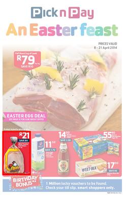 Pick N Pay Inland : Easter (8 Apr - 21 Apr 2014), page 1