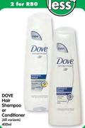 Dove Hair Shampoo or Conditioner(All Variants)-2 x 400ml