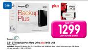 Seagate 3.5" 2TB Backup Plus hard Drive Plus 16GB USB
