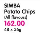 Simba Potato Chips(All Flavours)-48 x 36gm