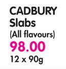Cadbury slabs(All Flavours)-12 x 90gm