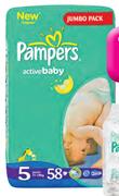 Pampers Active Jumbo Pack Disposable Diapers(All Sizes)-Each