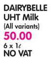 Dairybelle UHT Milk (All Variants)-6 x 1Ltr