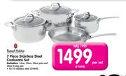 Russell Hobbs 7 Piece Stainless Steel Cookware Set-Per Set