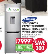 Samsung 360Lt(Gross Capacity) Bottom Freezer Fridge With Water Dispenser