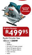 Ryobi Circular Saw 1200W(CS185)-185mm