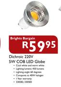 Brights Bargain Dichroic 220V 5W COB LED Globe
