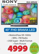Sony 40" FHD Bravia LED-KLV-40R452