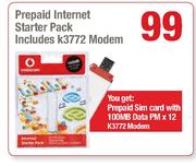 Prepaid Internet Starter Pack Includes K3772 Modem-Each