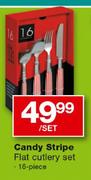 Candy Stripe 16-Piece Flat Cutlery Set-Per Set