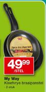 My Way 2-Stuk Kleefvrye Braaipanstel-Per Stel