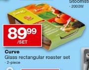 Curve 2-Piece Glass Rectangular Roaster Set-Per Set