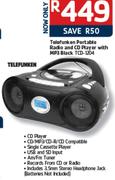 Telefunken Portable Radio And CD Player With Mp3 Black(TCD-1204)