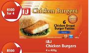 I&J Chicken Burgers 4x400g-Each