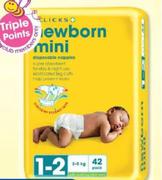 Clicks Disposable Nappies Value Pack Midi-58's, Maxi-50's Or Junior-42's