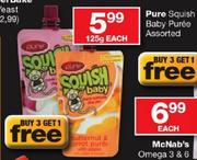 Pure Squish Baby Puree Assorted-125g Each