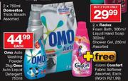 Omo Auto Wahing Powder-2kg/Omo Auto Liquid Detergent-750ml+Free-400ml Comfort Fabric Softener Assort