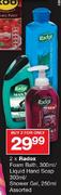 Radox Foam Bath-2x300ml/Liquid Hand Soap-300ml/Shower Gel-250ml Assorted-Each 