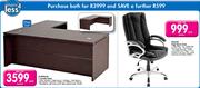 Platinum L Combo Desk And Deluxe High Back Chair Combo