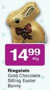 Riegelein Gold Chocolate Sitting Easter Bunny-40g