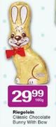 Riegelein Classic Chocolate Bunny With Bow-160g