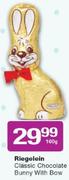 Riegelein Classic Chocolate Bunny With Bow-160g