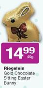 Riegelein Gold Chocolate Sitting Easter Bunny-40g