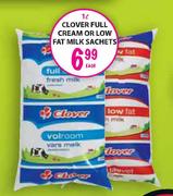 Clover Full Cream Or Low Fat Milk Sachets-1Ltr Each