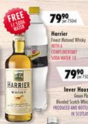 Harrier Finest Matured Whisky-750ml With Complimentary 1Ltr Soda Water