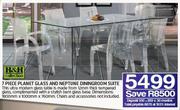 7 Piece Planet Glass And Neptune Diningroom Suite