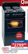 Defy 4 Plate Compact Stove