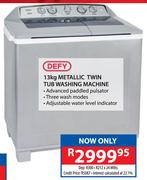 Defy 13kg Metallic Twin Tub Washing Machine