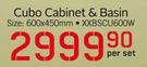 Cubo Cabinet & Basin 600x450mm XXBSCU600W-Per Set