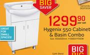 Hygenix 550 Cabinet & Basin Combo 550x500mm XXBSHY550W-Per Set