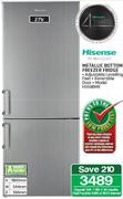 Hisense 271ltr Metallic Bottom Freezer Fridge-H359BME