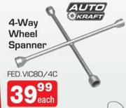 Auto Kraft 4 Way Wheel Spanner FED.VIC80/4C