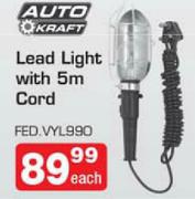 Auto Kraft Lead Light With 5m Cord FED.VYL990
