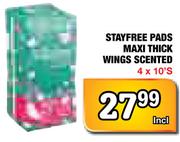 Stayfree Pads Maxi Thick Wings Scented-4x10's