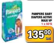 Pampers Baby Diapers Active Maxi VP-1x50's