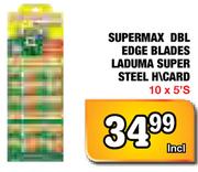 Supermax DBL Edge Blades Laduma Super Steel H/Card-10x5's