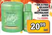 SOF N Free Relaxer & Shamp Neutraliser Assorted - 1 x 450ml
