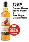 Famous Grouse Whisky 750ml & Free Ginger Grouse 500ml