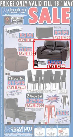 Decofurn Cape Town : Sale (Valid until 18 May 2014), page 1
