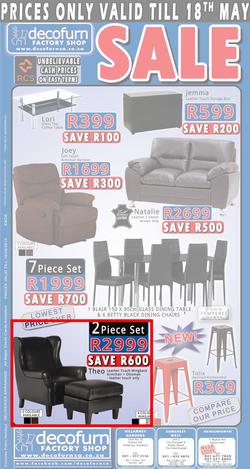 Decofurn Cape Town : Sale (Valid until 18 May 2014), page 1
