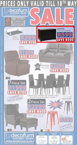 Decofurn Cape Town : Sale (Valid until 18 May 2014), page 1