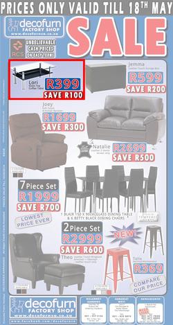 Decofurn Cape Town : Sale (Valid until 18 May 2014), page 1