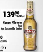 Hansa Pilsener Beer Non-Returnable Bottles-24x340Ml