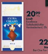 Lindt Excellence Sjokoladeblokka Verskeidenheid-100Gm Elk
